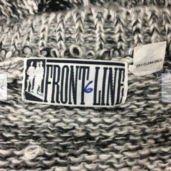 Front Line Mens Sweater Leather Trim Size Meduim - Picture 3 of 4